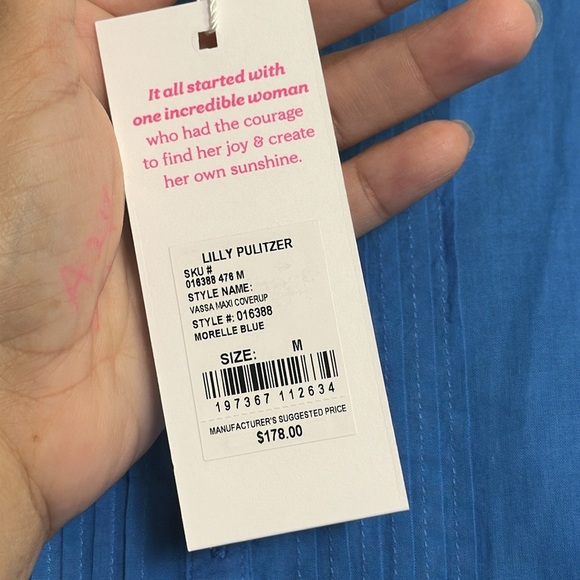 Lilly Pulitzer Vassa Maxi Long Coverup Women’s Size Medium Morelle Blue $178 NWT - Picture 9 of 15